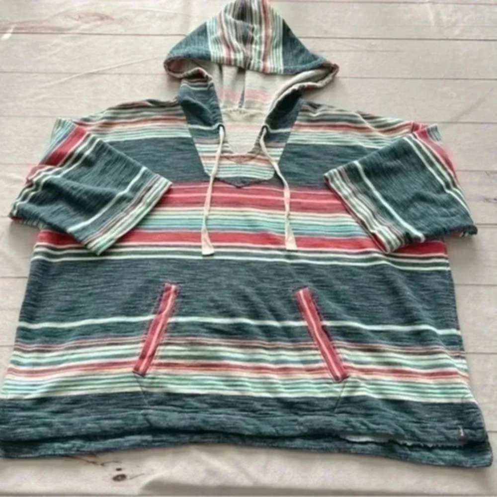 Woolrich Woman’s 100% organic cotton Quinn Eco Rich Harbor Stripe Poncho…